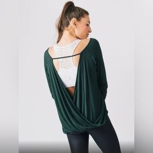 ZYIA Black Women's Workout Open Back Top XS